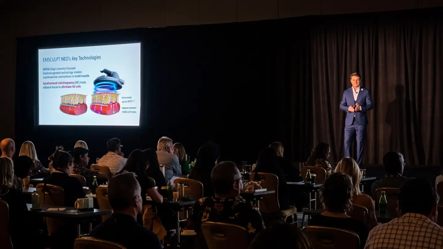 Nick Tvrdik presenting on stage